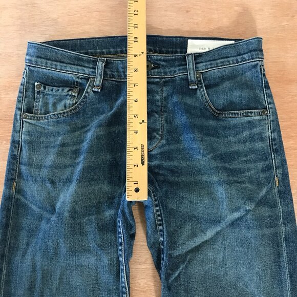 Rag & Bone Standard Issue Fit 2 Slim Leg Jean Men 30x26 Blue Button Fly Low Rise - Picture 9 of 15